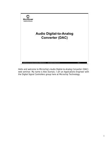 Audio Digital-to-Analog Converter (DAC) - Microchip