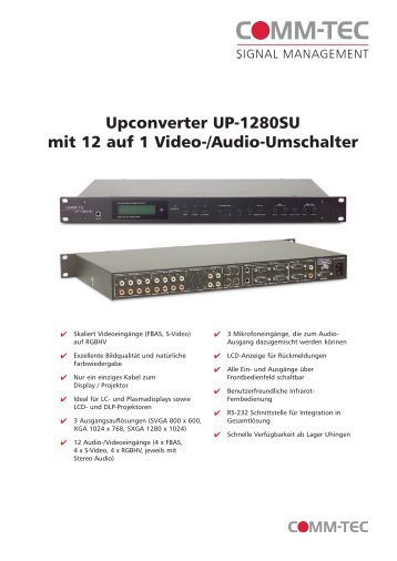 Upconverter UP-1280SU mit 12 auf 1 Video-/Audio-Umschalter