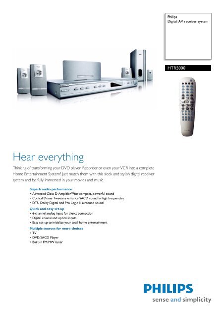 HTR5000/98 Philips Digital AV receiver system