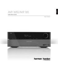 Owner Manual - AVR 1650, AVR 165 - Harman Kardon