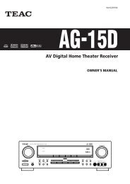 AG 15D AV Digital Home Theater Receiver - TEAC Europe GmbH