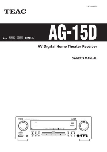 AG 15D AV Digital Home Theater Receiver - TEAC Europe GmbH