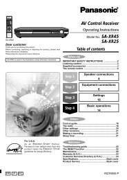 AV Control Receiver SA-XR25 - Operating Manuals for Panasonic ...