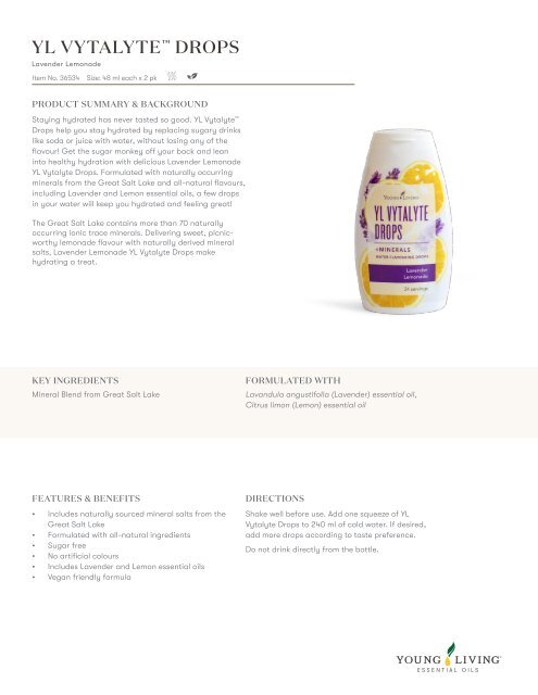 YL Vytalyte Drops Lavender Lemonade PIP