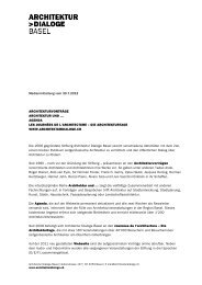 PDF | Medienmitteilung - Architektur Dialoge Basel