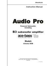 Instruction Manual - Audio Pro