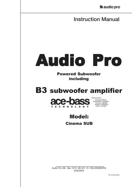 Instruction Manual - Audio Pro