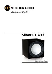 Silver RX W12 Benutzerhandbuch - Monitor Audio