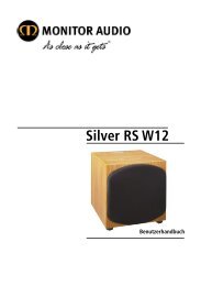 Monitor Audio Silver RS W12 Handbuch