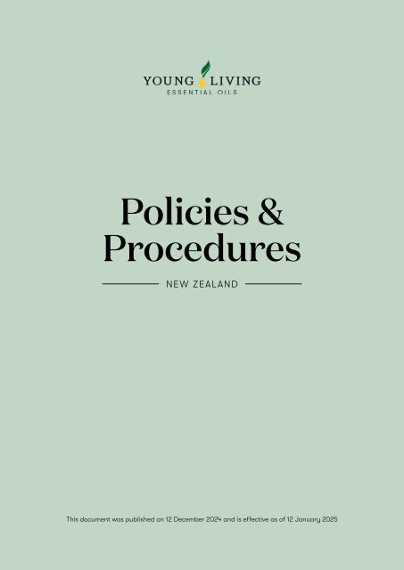Policies and Procedures NZ