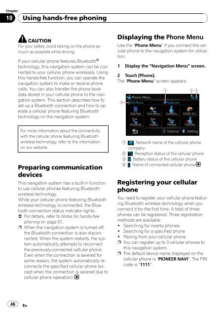 Download Pioneer AVIC U310BT Operation Manual