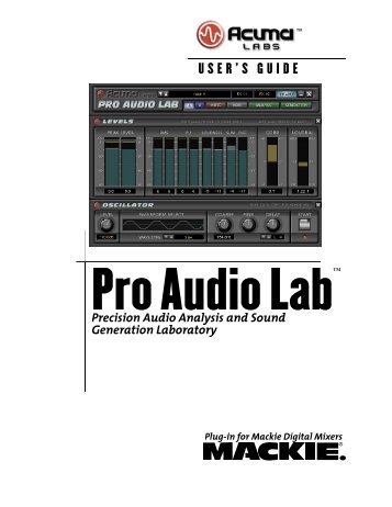 Pro Audio Lab User's Guide - Mackie