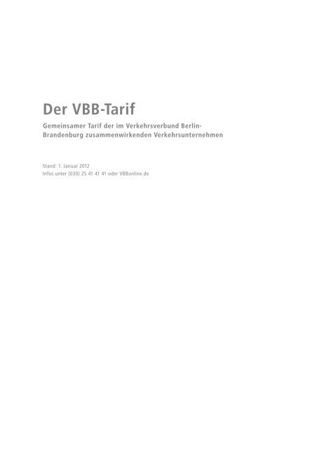 Der VBB-Tarif