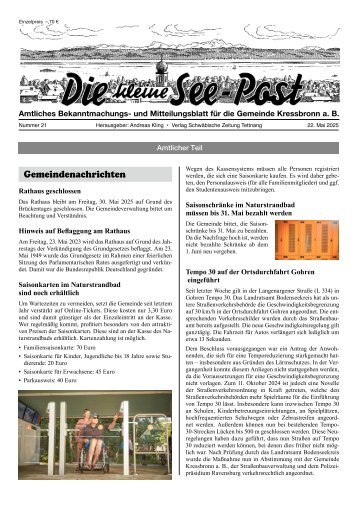 22.05.2025 Die kleine See-Post