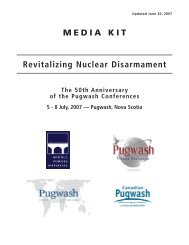 media kit - Pugwash Conferences on Science and World Affairs