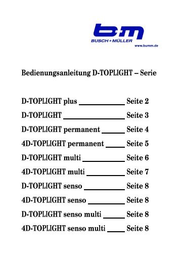 Bedienungsanleitung D-TOPLIGHT – Serie D ... - Busch & Müller
