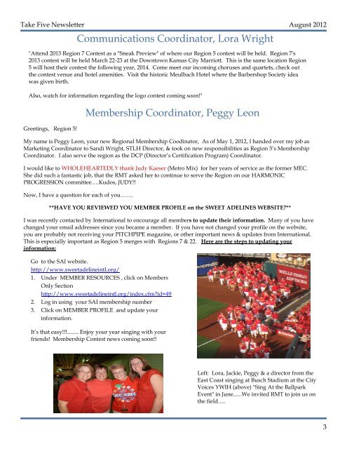Official Newsletter of Midwest Gateway Region 5 Sweet Adelines ...