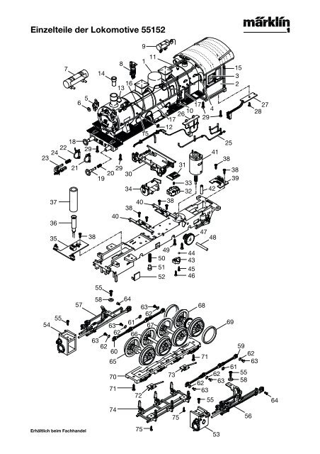 Einzelteile der Lokomotive 55152 - Spur-1-Freunde-Berlin