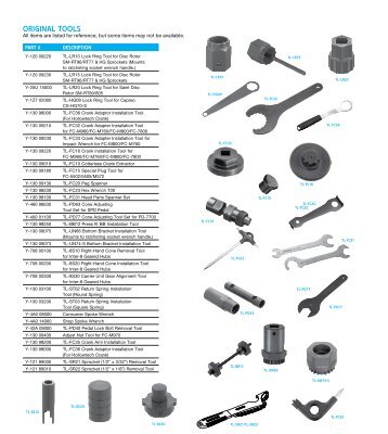 small parts & service items original tools - Shimano