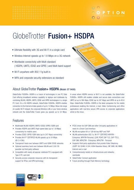 GlobeTrotter Fusion+ HSDPA