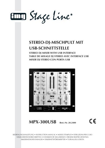 STEREO-DJ-MISCHPULT MIT USB-SCHNITTSTELLE - Monacor