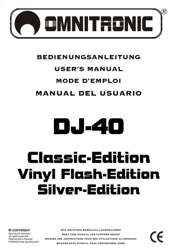 BEDIENUNGSANLEITUNG DJ-40 DJ-Battle-Mixer