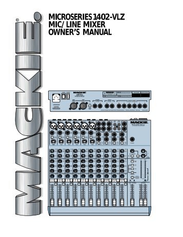 Mackie Designs MS-1402 VLZ Owner's Manual - g@tv