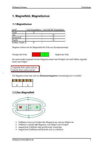 1. Magnetfeld, Magnetismus