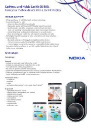 Nokia Car Kit CK-600 Datasheet - Nokia Press
