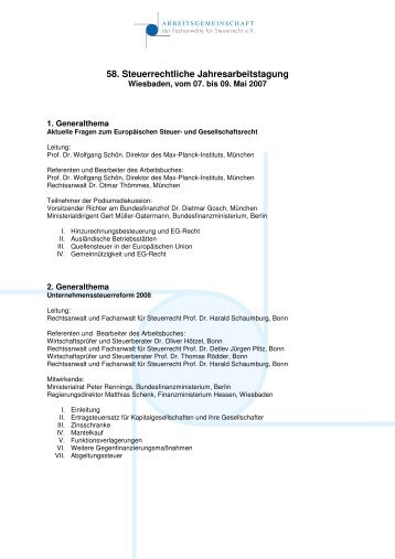 Arbeitsprogramm - Arbeitsgemeinschaft der Fachanwälte für ...