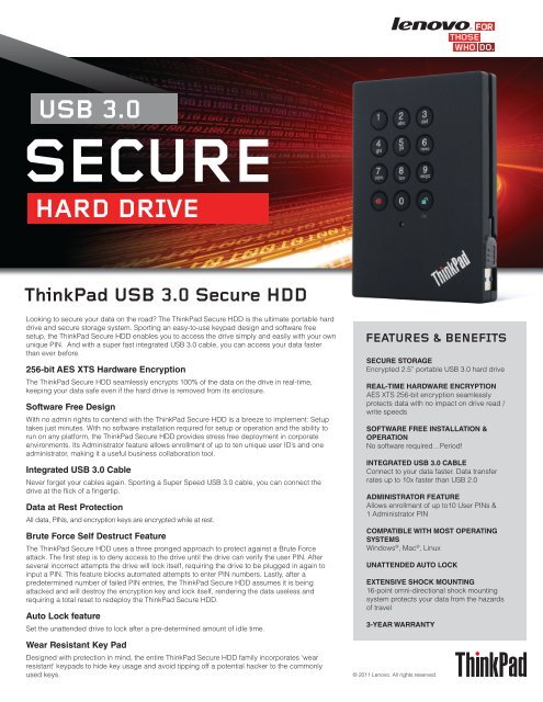 ThinkPad USB 3.0 Secure HDD - Lenovo Partner Network