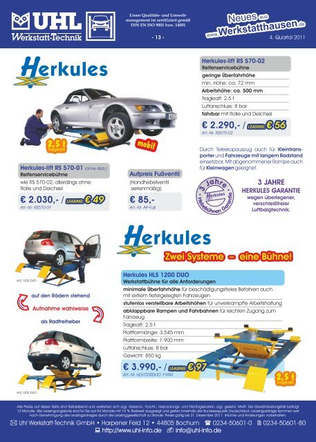 LEASING - UHL Werkstatt-Technik