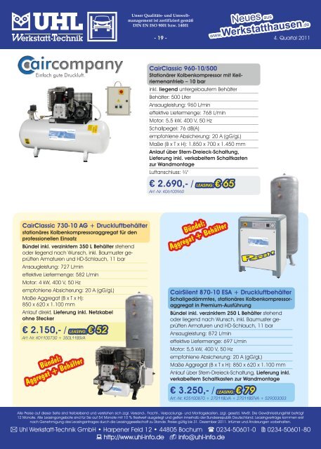 LEASING - UHL Werkstatt-Technik