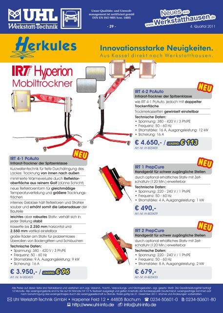 LEASING - UHL Werkstatt-Technik