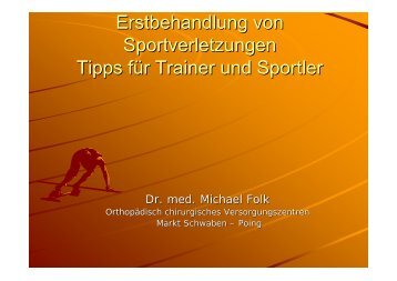 Erstbehandlung von Sportverletzungen Tipps für Trainer und ... - Folk