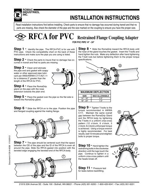 Romac Pipe Od Chart