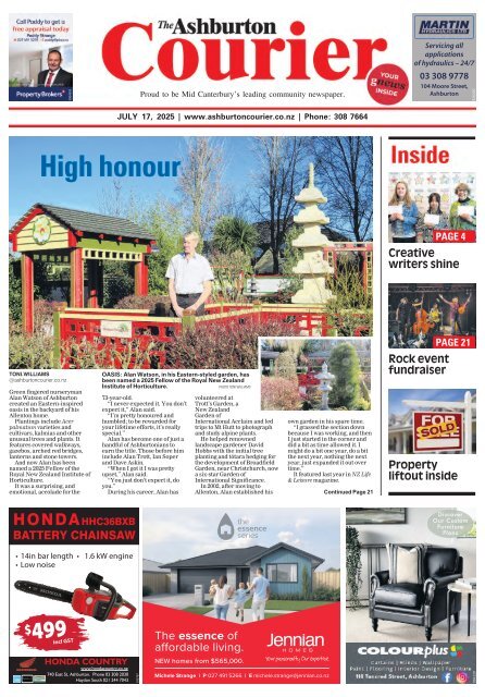 Ashburton Courier: July 17, 2025