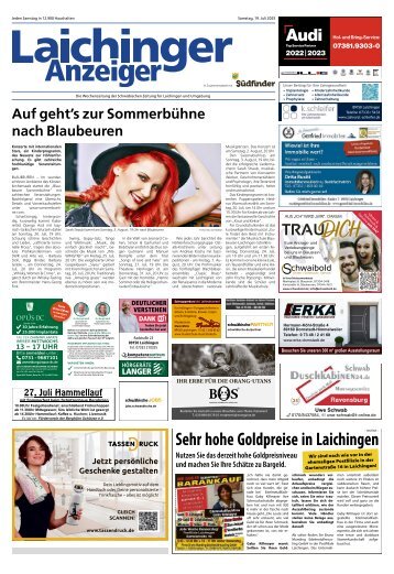 19.07.2025 Laichinger Anzeiger