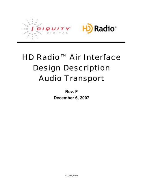 HD Radio™ Air Interface Design Description Audio ... - NRSC at