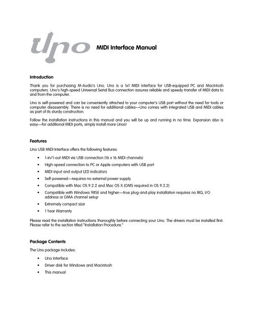 how to plug in m audio uno driver how to plug in m audio uno driver
