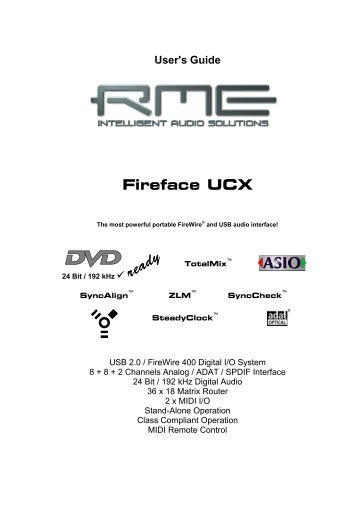 User's Guide Fireface UCX - RME