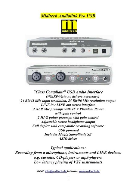 class compliant usb audio interface class compliant usb audio interface