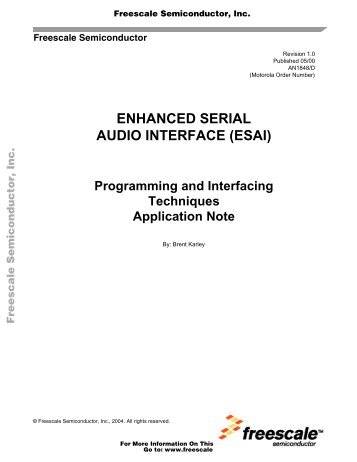 enhanced serial audio interface (esai) - Freescale Semiconductor