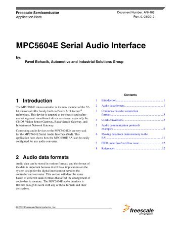 MPC5604E Serial Audio Interface - Freescale Semiconductor