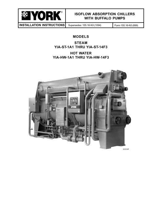 Form 155.16-N3 (899), IsoFlow Absorption Chillers with Buffalo ...