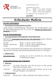 Bulletin-Juni2011 [PDF, 82.0 KB] - Gemeinde Erlinsbach SO