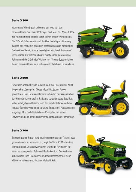 John Deere Aufsitzmäher & Rasentraktoren