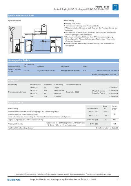 Logaplus-Pakete und Katalogauszug Pelletheizkessel ... - Buderus