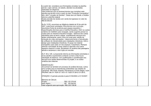 pareceres dos projetos analisados na 149ª reunião da