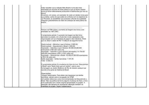 pareceres dos projetos analisados na 149ª reunião da